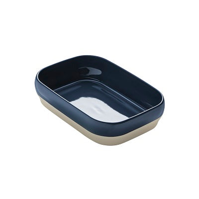 Casserole / Baker Medium Dish 9'' x 6 3/8'' x 2 1/8'' - Oven Safe - Blue 9'' x 6'' 3/8 x 2'' 1/8