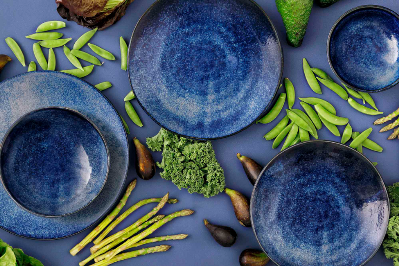 Palmer plate Kiryu 23.5 cm Porcelain Blue