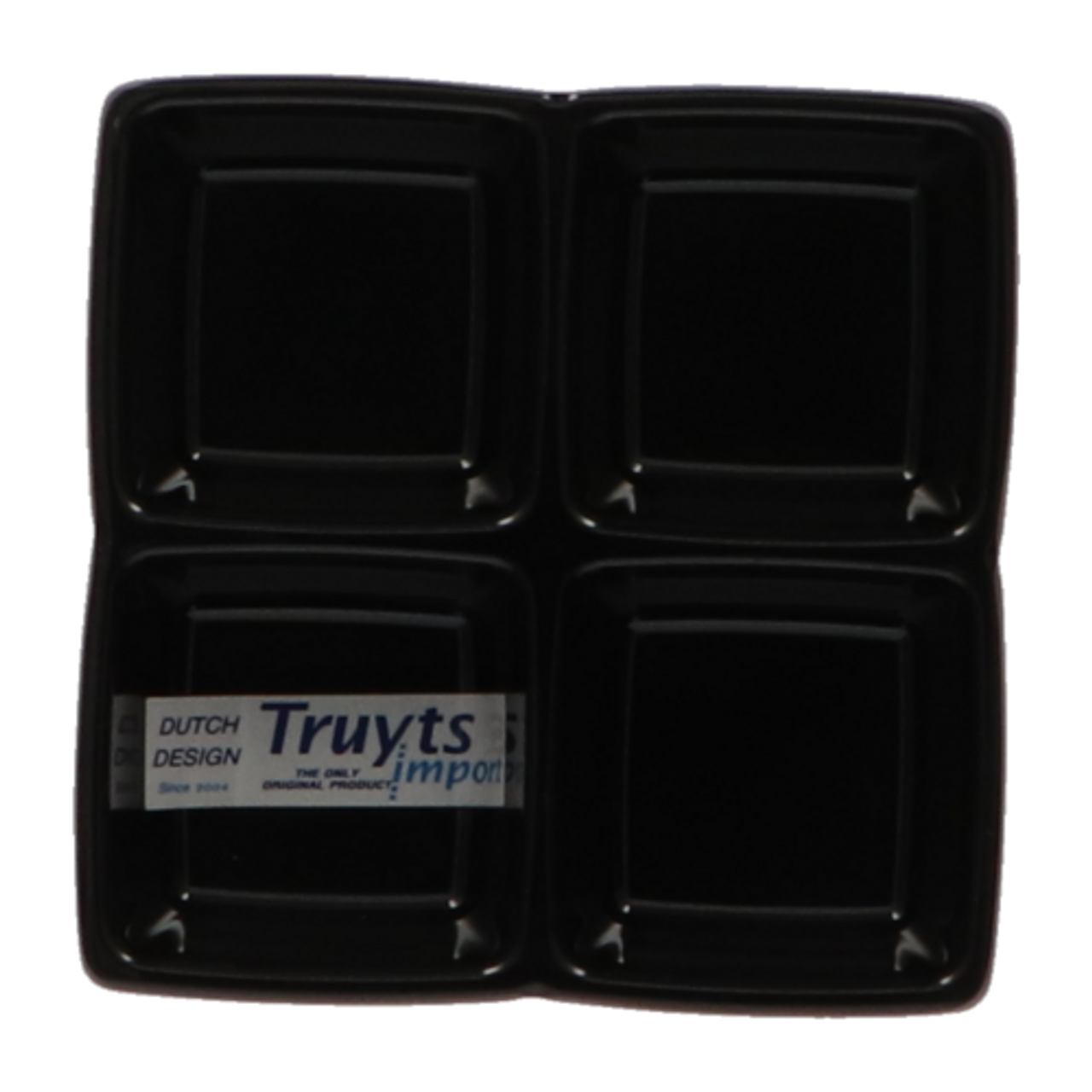 Truyts Schaal Melamine 4-vaks 12 x 12 cm Melamine Zwart