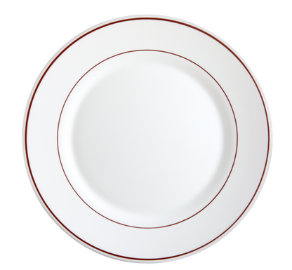 Arcoroc Bord Arcopal Bordeaux 23.5 cm Hardglas Offwhite Rood