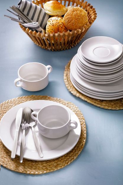 Mammoet plate wide rim Budgetline 18 cm Porcelain White