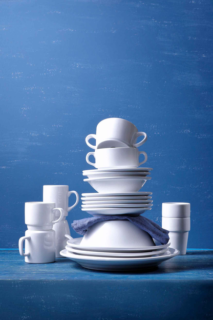 Mammoet plate narrow rim Budgetline 24 cm Porcelain White