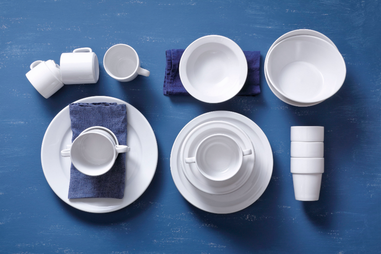 Mammoet plate narrow rim Budgetline 26 cm Porcelain White