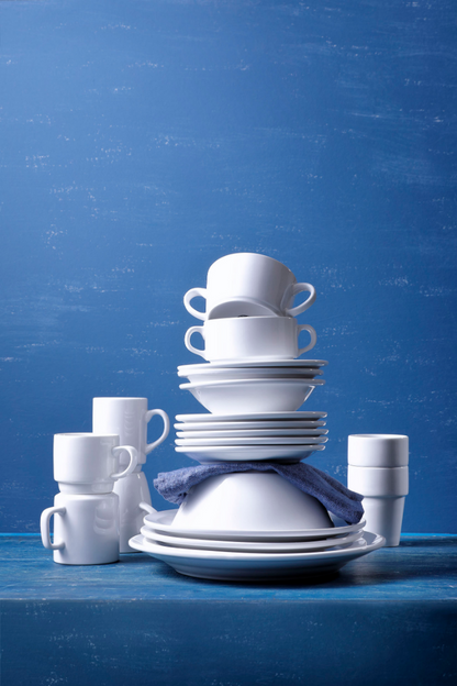 Mammoet Bord diep smalle rand Budgetline 21.5 cm Porselein Wit