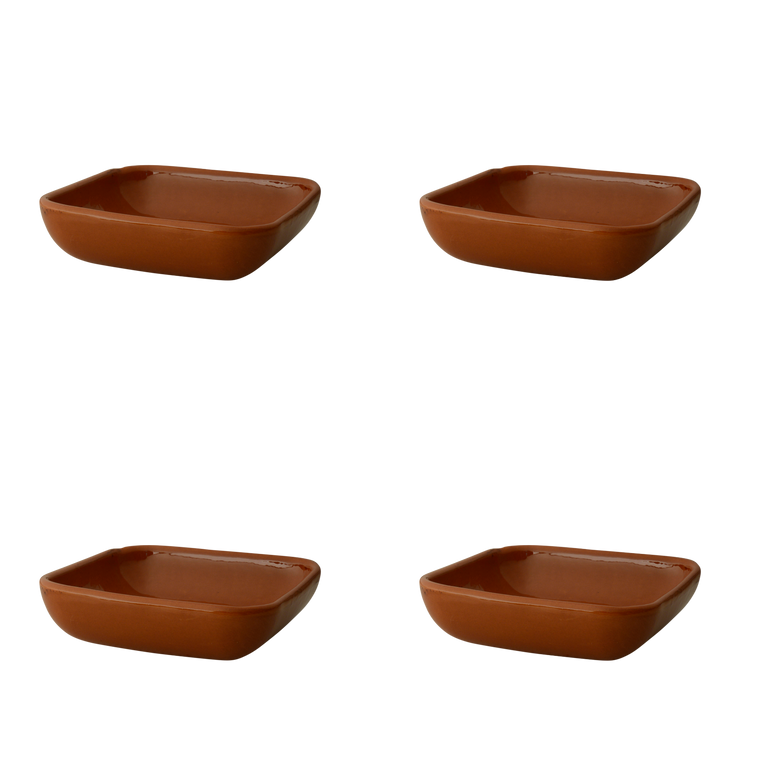 tapas-schaal-classico-12-x-12-cm-25-cl-bruin-aardewerk-4-stuks_