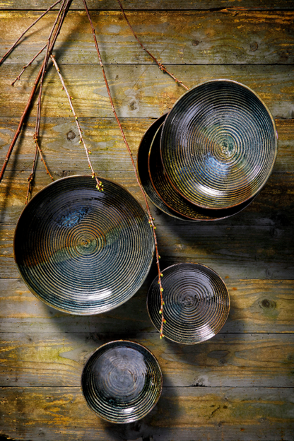 Palmer Bord diep coupe Metallic 26 cm Stoneware Groen