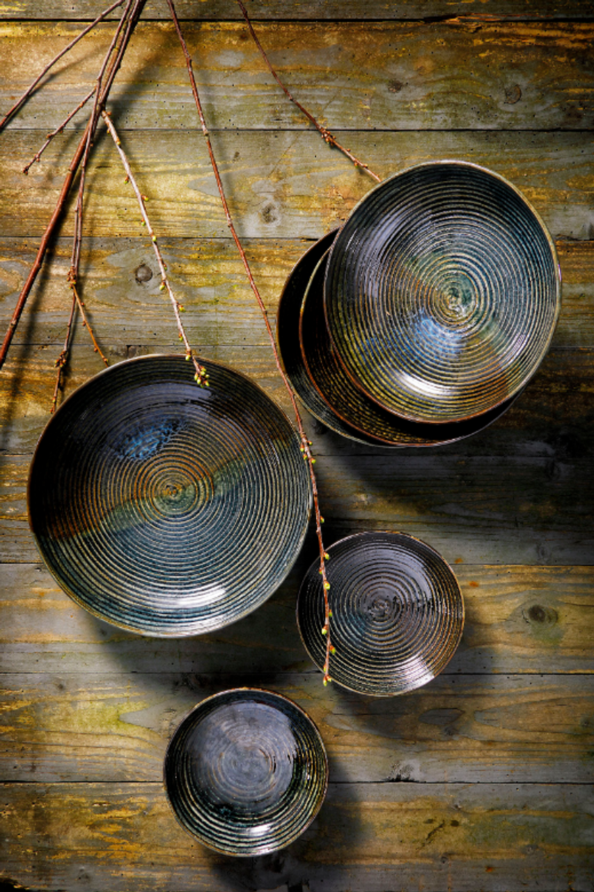 Palmer plate deep coupe Metallic 22 cm Stoneware Green