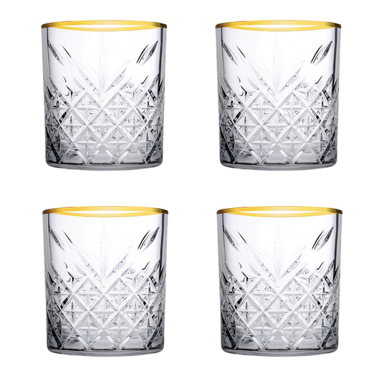 pasabahce-tumbler-met-gouden-rand-timeless-34-5-cl-transparant-goud-4-stuks_