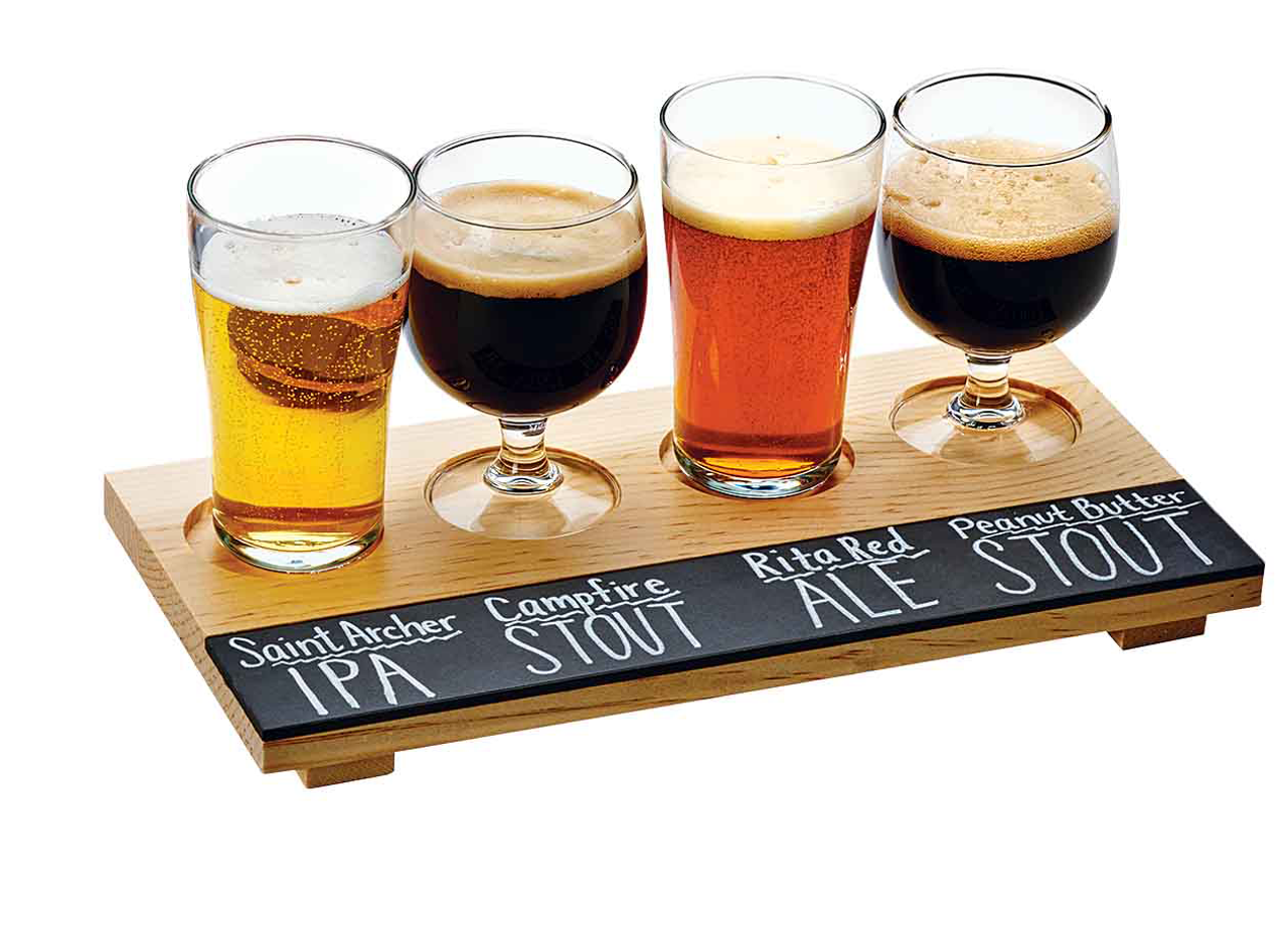 Bar Professional Tasting Display Tools 4-Shelf Wood Brown