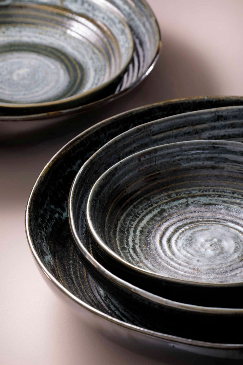 Palmer Bord diep coupe Metallic 22 cm Stoneware Zilver