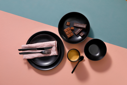 Mammoet Bord Moon 27.5 cm Stoneware Zwart