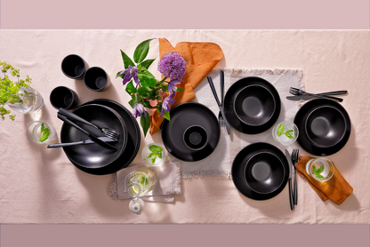 Mammoet Bord Moon 27.5 cm Stoneware Zwart